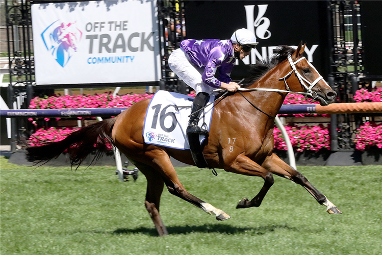 ESPIONA winning the Off The Track Desirable Stakes at Flemington in Australia.