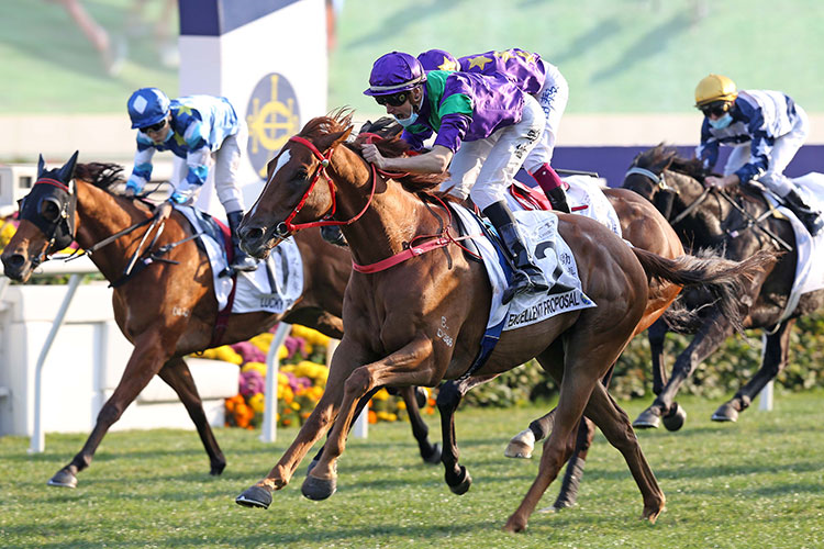 EXCELLENT PROPOSAL winning the The Hong Kong Classic Mile