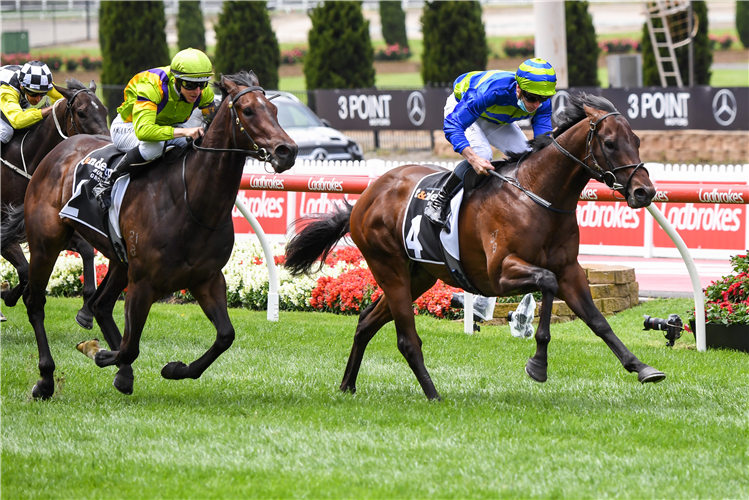 GENERATION winning the Red Anchor Stakes at Moonee Valley in Australia.