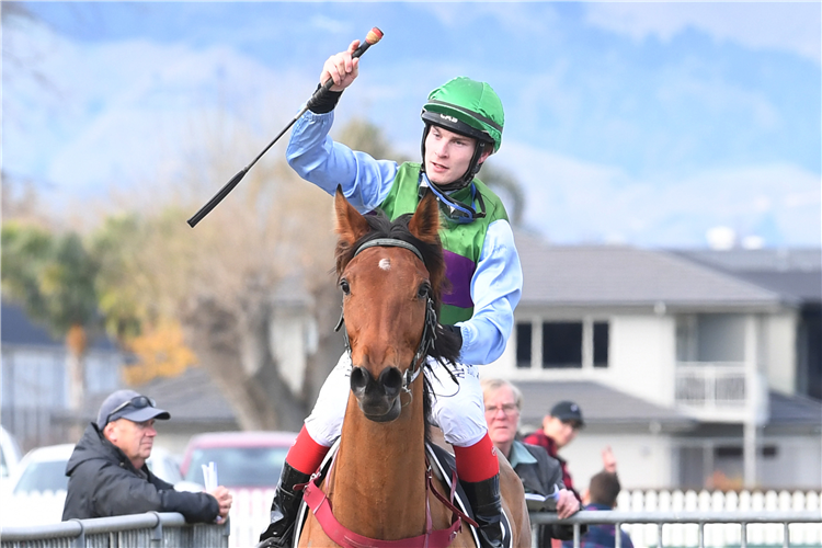 Dean Parker returns victorious aboard He’s Ric at Hastings on Saturday.