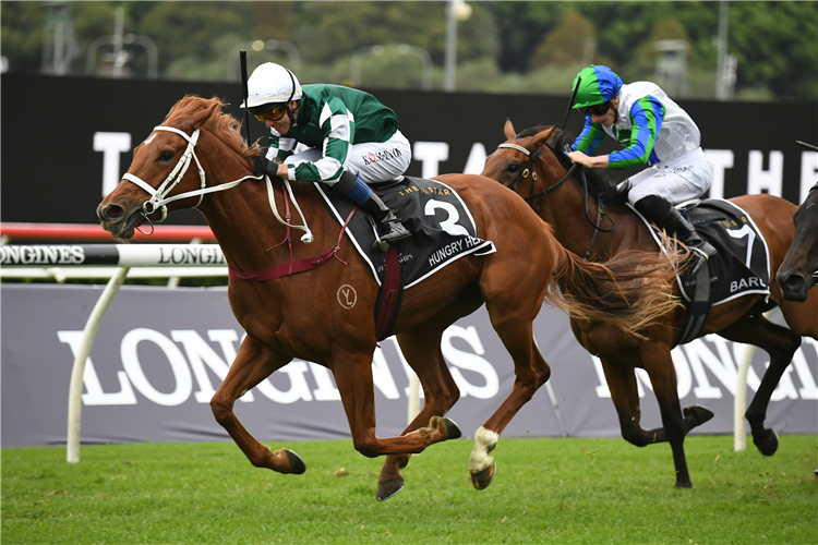 HUNGRY HEART winning the The Star Australian Oaks at Randwick in Australia.