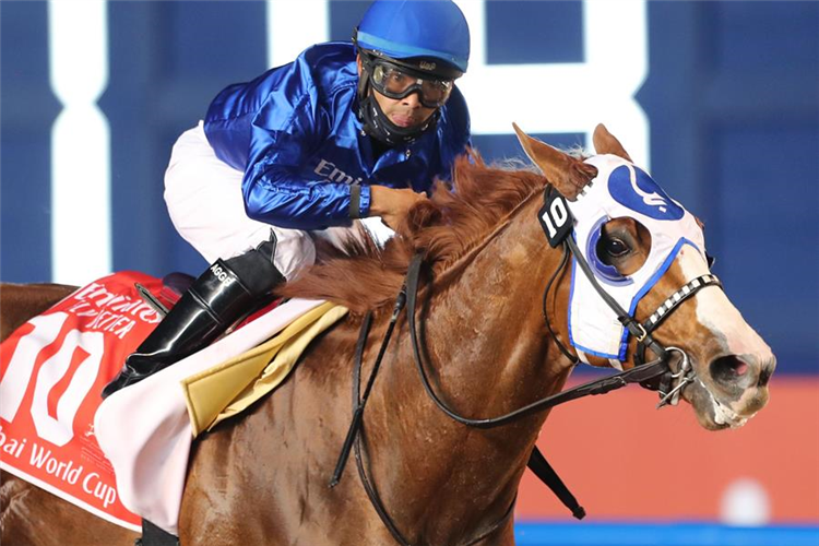 MYSTIC GUIDE winning the Dubai World Cup Sponsored By Emirates Airline