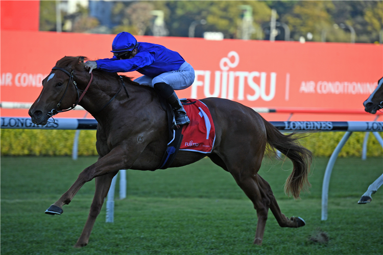 PAULELE winning the Fujitsu General Rosebud at Randwick in Australia.