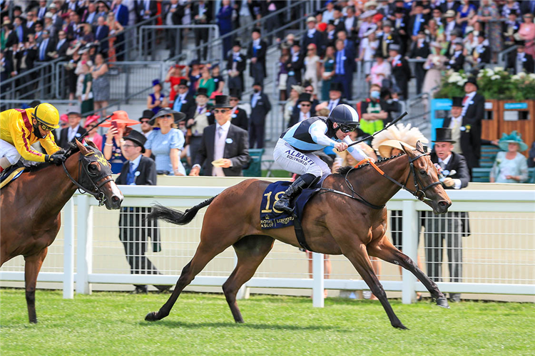 QUICK SUZY winning the Queen Mary Stakes at Royal Ascot in England.
