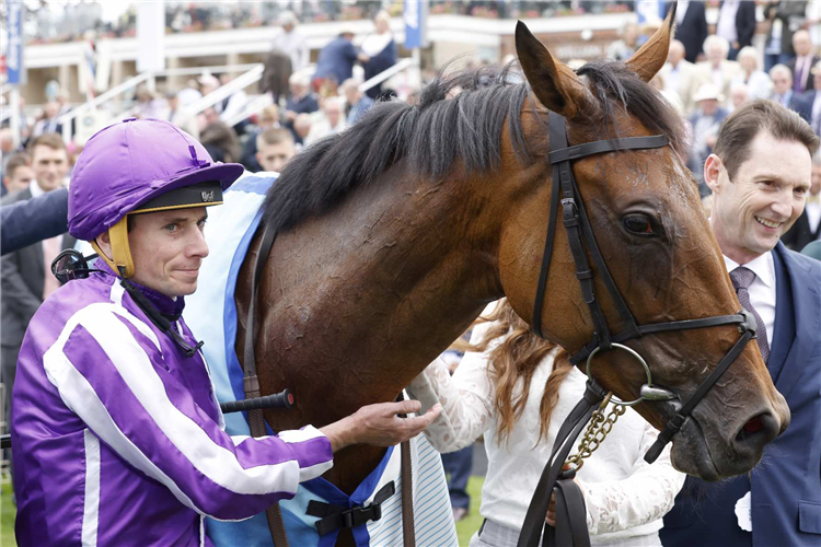 Snowfall and Ryan Moore winning The Darley Yorkshire Oaks