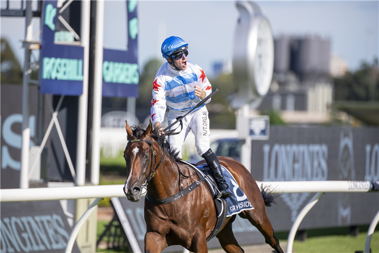 STAY INSIDE winning the Longines Golden Slipper at Rosehill in Australia.