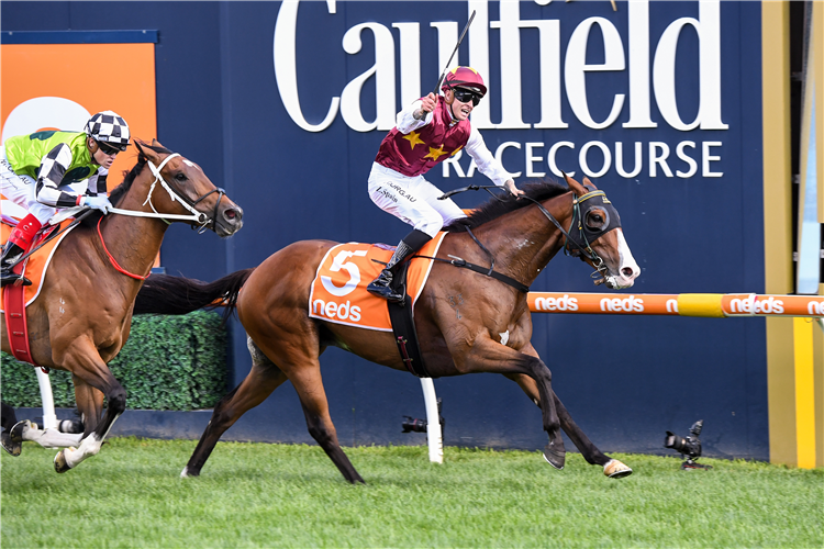 STREETS OF AVALON winning the C.F. Orr Stakes at Caulfield in Australia.