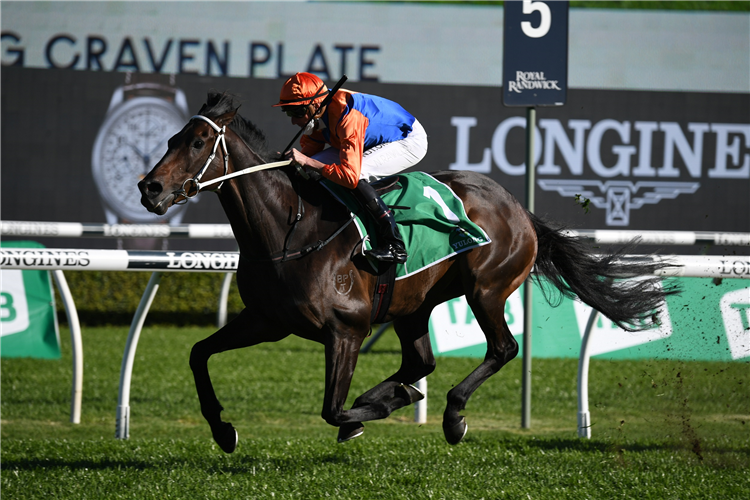 THINK IT OVER winning the Craven Plate at Randwick in Australia.