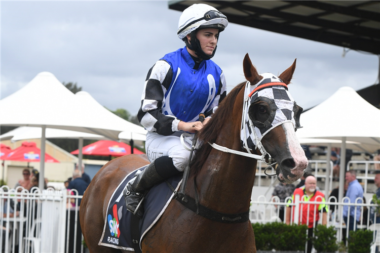 Jockey ALYSHA COLLETT after winning Sky Racing Summer Series Final at Wyong in Australia.