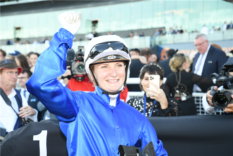 Jockey : JAMIE KAH winning the The Star Doncaster Mile at Randwick in Australia.