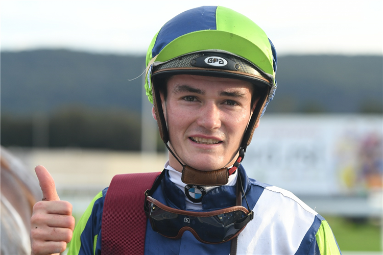 Jockey : REGAN BAYLISS winning the The Coast at Gosford in Australia.