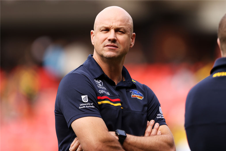 MATTHEW NICKS looks before the AFL match between the Richmond Tigers and the Adelaide Crows at GIANTS Stadium in Sydney, Australia.