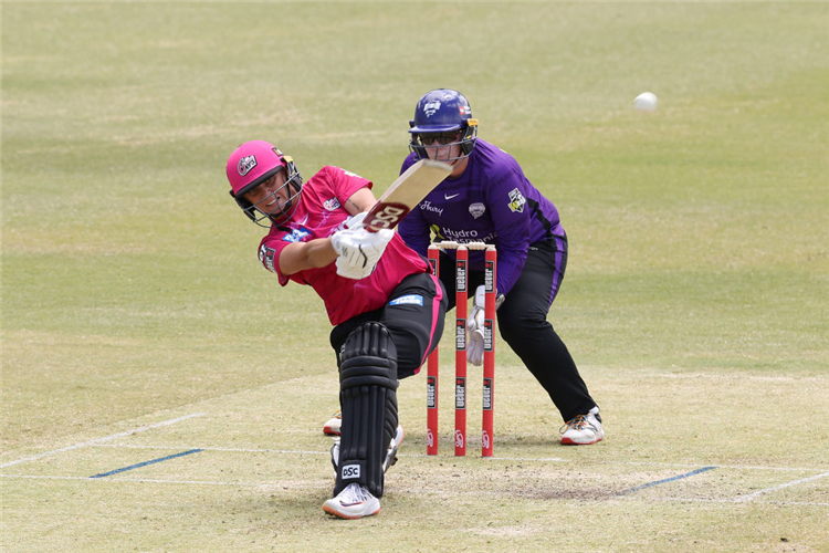 ASHLEIGH GARDNER of the Sixers bats during the Women's Big Bash League match between the Sydney Sixers and the Hobart Hurricanes at the WACA in Perth, Australia.