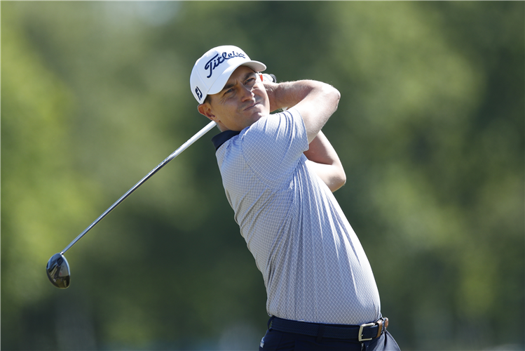 JASON SCRIVENER of Australia tees off on the 7th hole during the Scandinavian Mixed Hosted by Henrik and Annika at Gothenburg, Sweden.