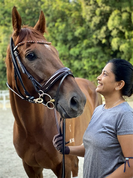 I'm Yours: A regal shot of I'm Incredible as Priya Selvam proudly looks on.