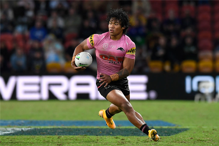 BRIAN TO'O of the Panthers in action during the NRL match between the Gold Coast Titans and the Penrith Panthers at Suncorp Stadium in Brisbane, Australia.