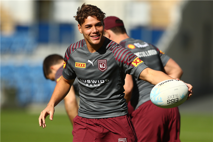 REECE WALSH during a Queensland Maroons State of Origin training session at Gold Coast, Australia.