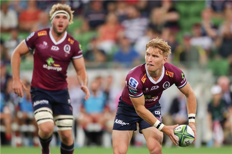 TATE MCDERMOTT of the Reds in action during the Super RugbyAU, match between the Melbourne Rebels and the Queensland Reds at Melbourne, Australia.