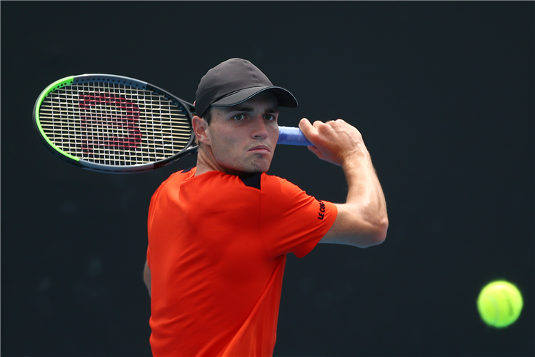 CHRIS O'CONNELL of Australia plays a backhand in his match during the ATP 250 Great Ocean Road Open at Melbourne, Australia.