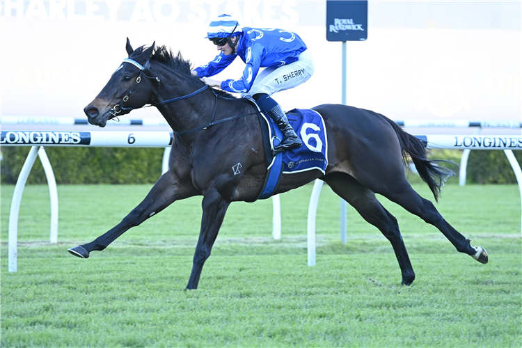 DRAGONSTONE winning the Bob Charley Ao Stakes at Randwick in Australia.