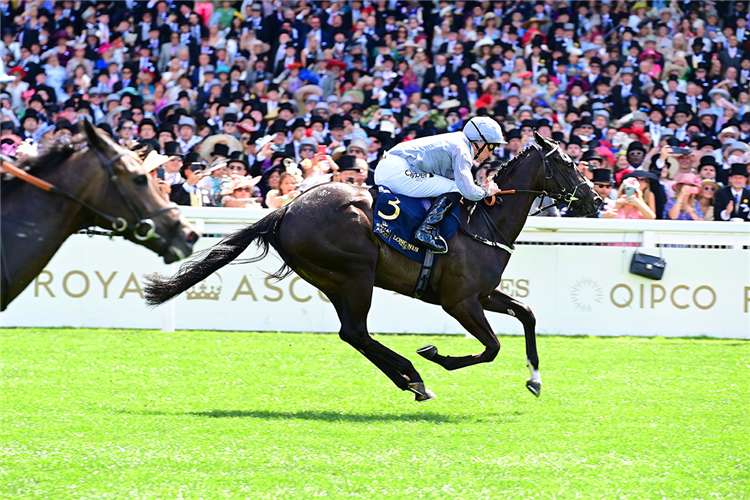 DRAMATISED winning the Queen Mary Stakes at Royal Ascot in England.