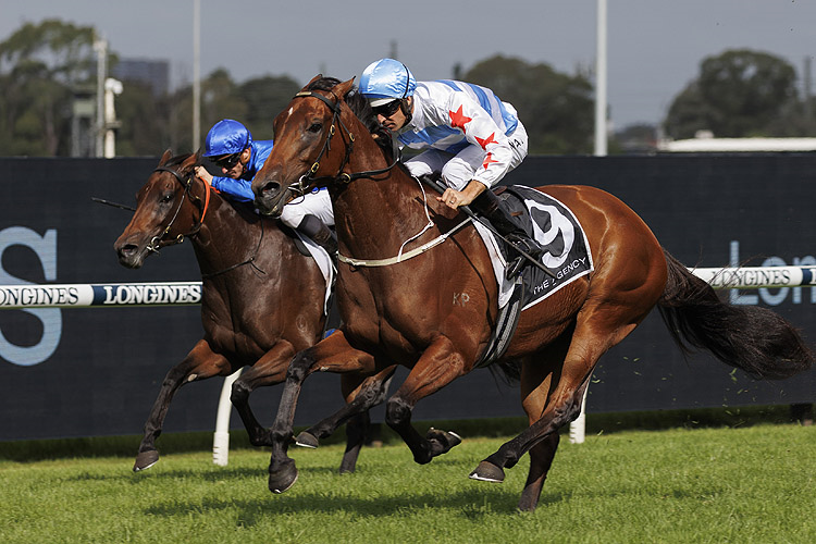 FORBIDDEN LOVE winning the The Agency George Ryder Stks
