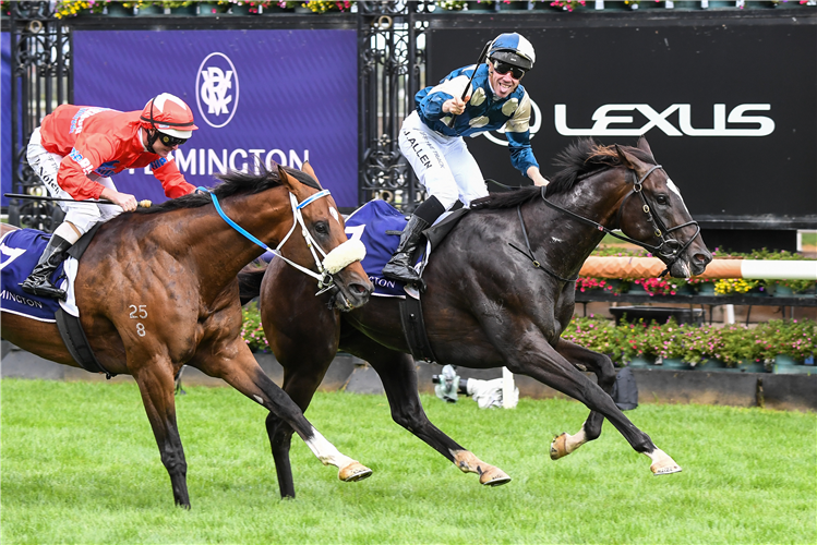 HITOTSU winning the Australian Guineas at Flemington in Australia.