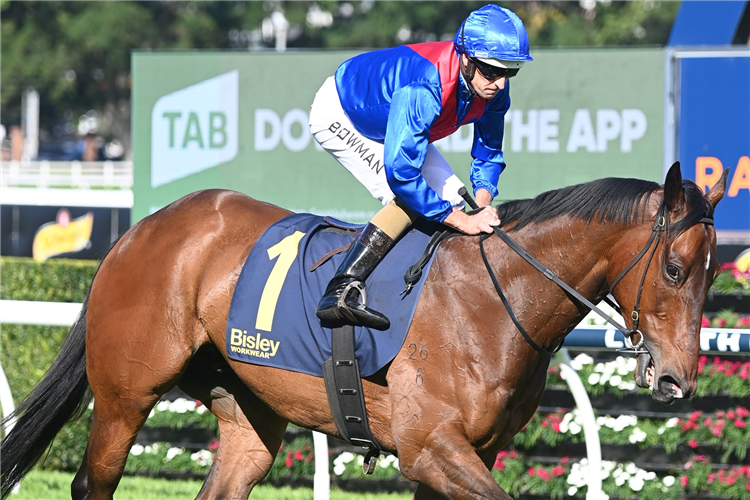 LOST AND RUNNING winning the BISLEY WORKWEAR PREMIERE STAKES at Randwick in Australia.