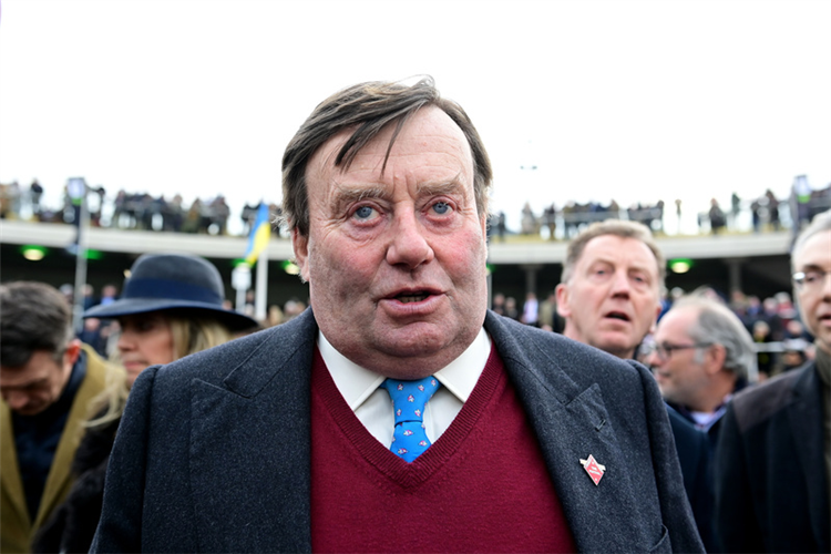 Trainer NICKY HENDERSON after MARIE'S ROCK won.