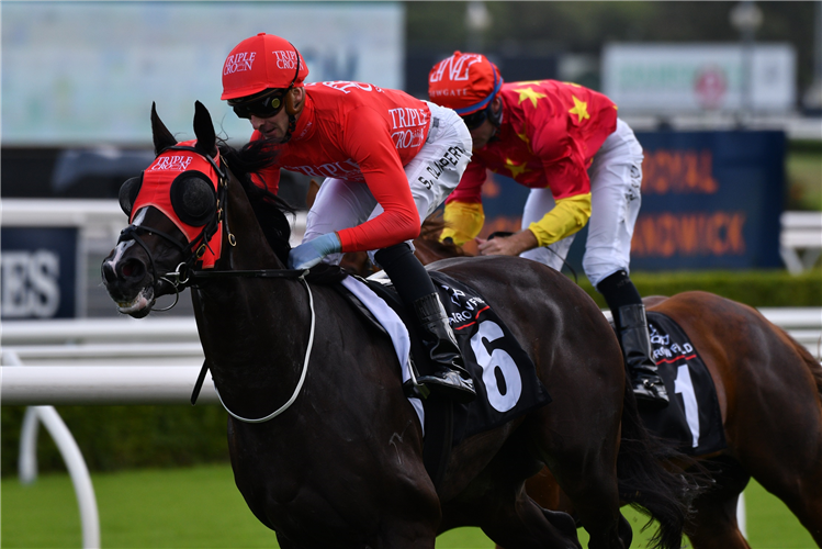 MAZU winning the Arrowfield Sprint at Randwick in Australia.