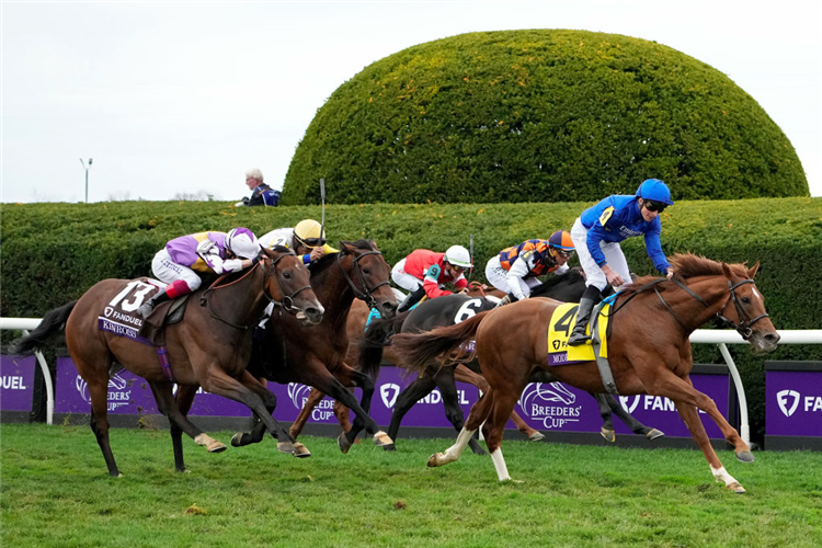 MODERN GAMES winning the Breeders' Cup Mile at Keeneland in Lexington, Kentucky.