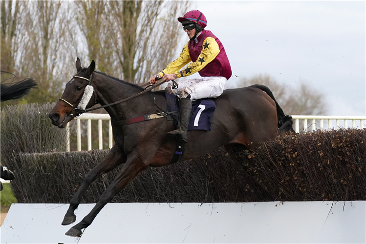 Moroval ridden by James Turner goes on to win The Paul Hart Congratulations On Your Birthday Handicap Chase at Southwell Racecourse.