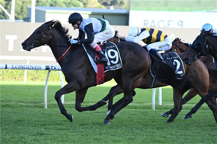 MR BRIGHTSIDE winning the The Star Doncaster Mile at Randwick in Australia.