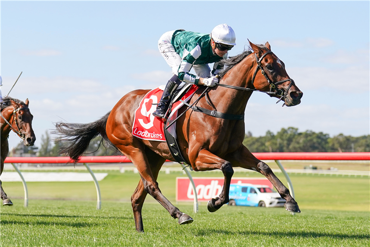 MY WHISPER winning the Ladbroke It! Handicap at Ladbrokes Park Hillside in Springvale, Australia.