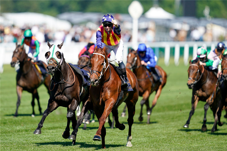 NATURE STRIP winning the King's Stand Stakes at Royal Ascot in England.