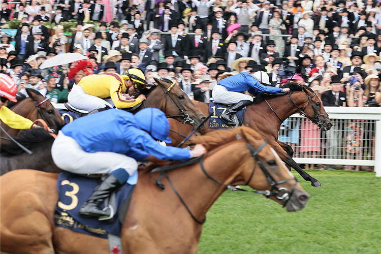 NAVAL CROWN winning the Platinum Jubilee Stakes at Royal Ascot in England.