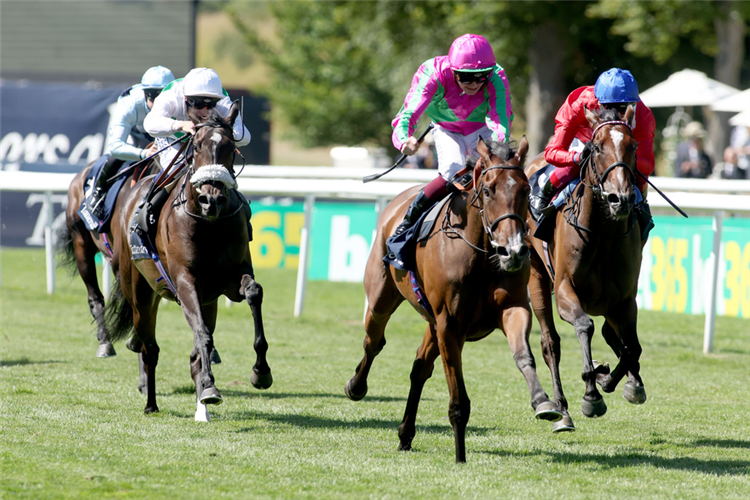 PROSPEROUS VOYAGE winning the Tattersalls Falmouth Stakes (Fillies' And Mares' Group 1) (British Champions Series)