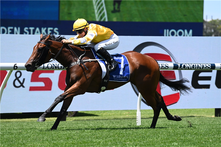 QUEEN OF THE BALL winning the Widden Stakes at Rosehill in Australia.