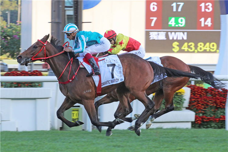 ROMANTIC WARRIOR winning the The Hong Kong Classic Mile