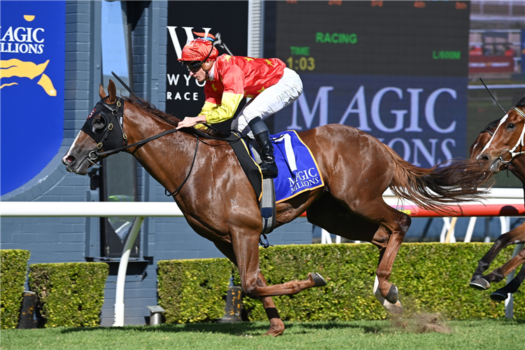 SOVEREIGN FUND winning the MAGIC MILLIONS WYONG CLASSIC at Wyong in Australia.