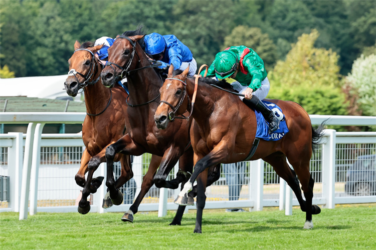 VADENI (green) winning the Coral-Eclipse (Group 1) (British Champions Series)