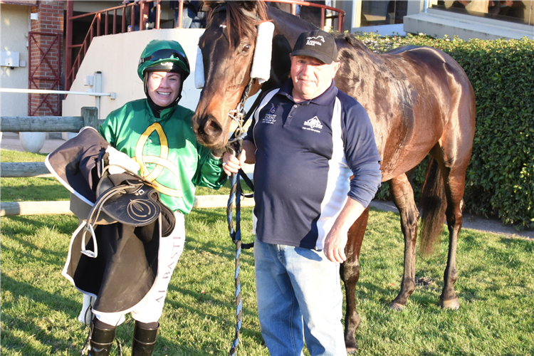 Samantha Wynne (left) recorded her first training win at Wingatui on Friday.