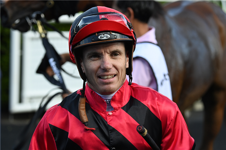 Jockey TIM CLARK sticks aboard Shades Of Rose on Saturday