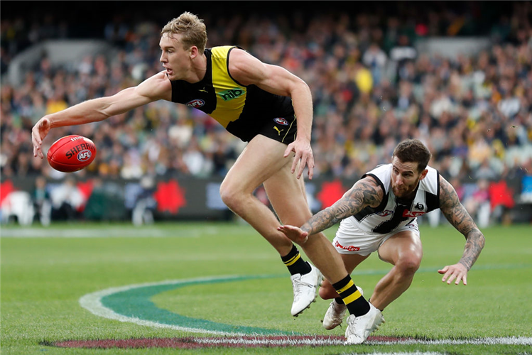 TOM LYNCH of the Tigers during the AFL match between the Richmond Tigers and the Collingwood Magpies at the MCG in Melbourne, Australia.