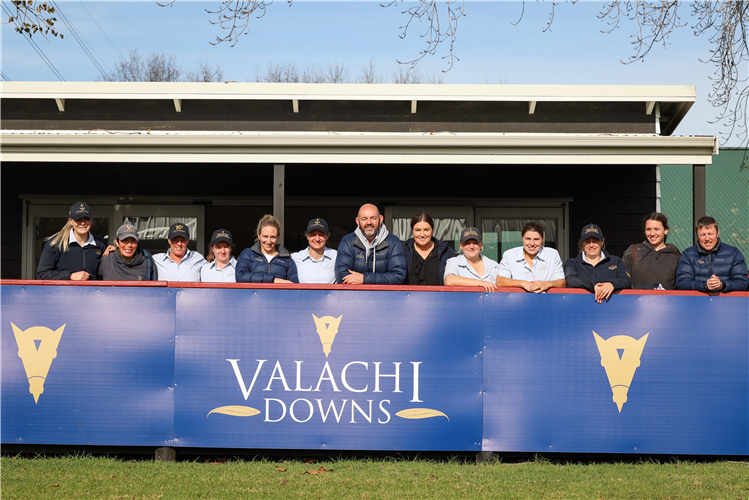 It was an emotional sale for the Valachi Downs team, headed by General Manager Gareth Downey (centre).