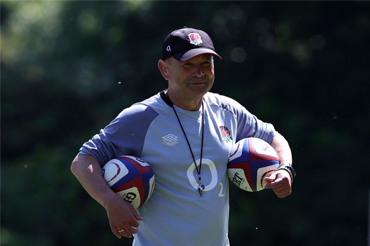 EDDIE JONES, the England head coach looks on during the England training session held at Pennyhill Park in Bagshot, England.