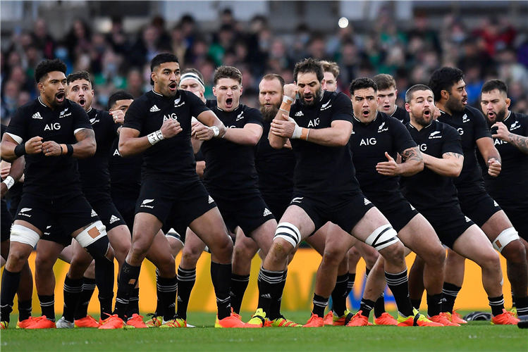 New Zealand players perform the haka