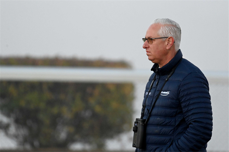 Trainer Todd Pletcher pictured at morning workout ahead of The Breeders Cup.
