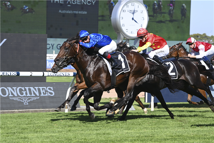 ANAMOE winning the THE AGENCY GEORGE RYDER STAKES at Rosehill in Australia.