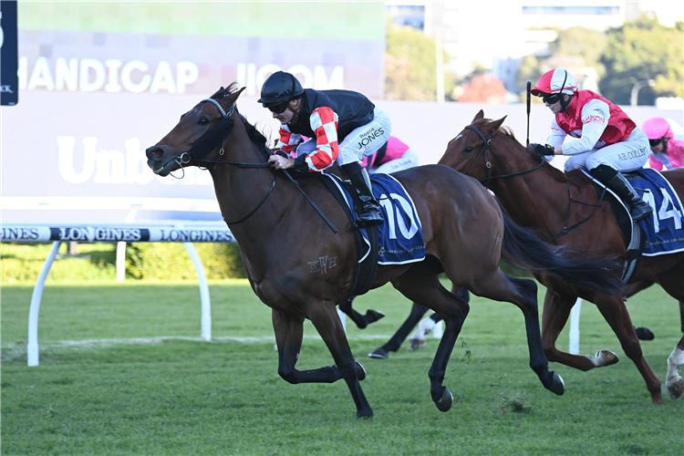 CONSCRIPT winning the SCCF JAMES TEDESCO OUTREACH PROGRAM HANDICAP at Randwick in Australia.